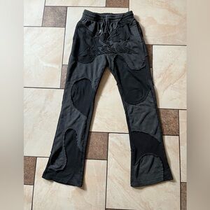 “5ive5.Studios” Black and Grey Patch Work Flared Sweats | Size S | Barley worn